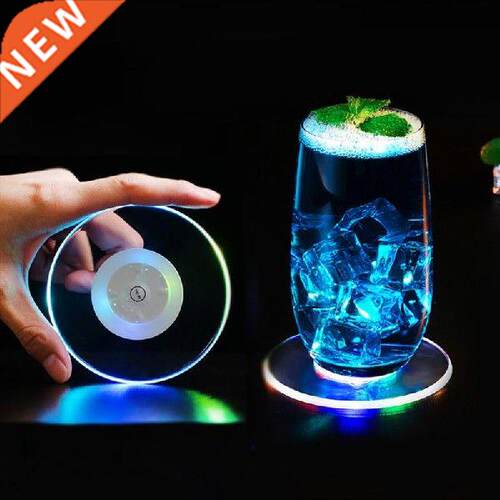 LED Coaster For Bar Acrylic Bar Cocktail Flash Base LED