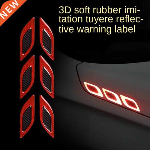 2pcs Carbon Fiber Warning Sticker Car Decoration Anti-collis
