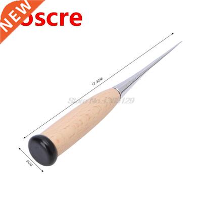 1PC Leather Craft Awl Tool Hole Maker Wooden Handle Sewing S