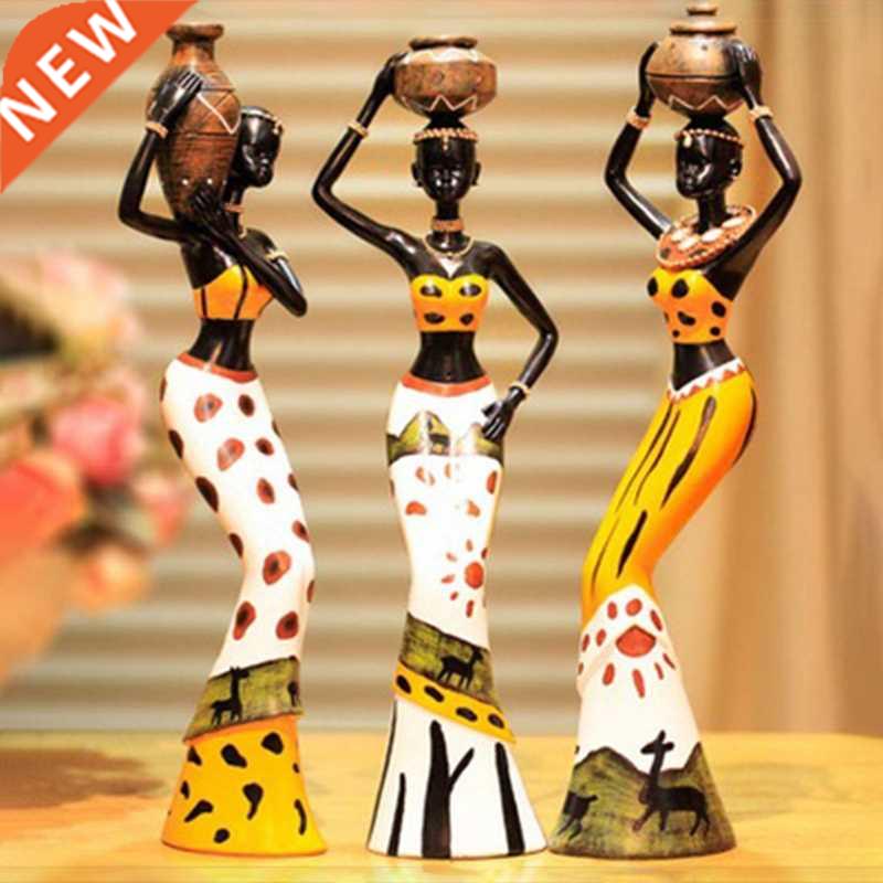 pcs/set African Women Figurines Resin Craft Tribal Lady