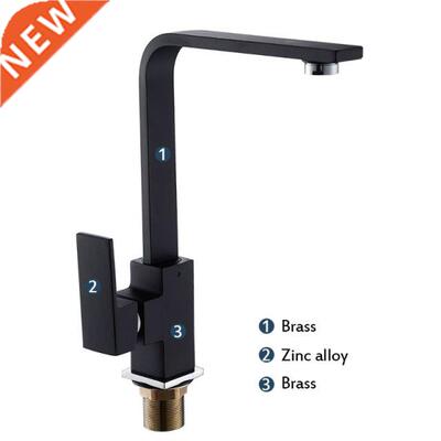 Kitchen Faucet Black 360 Degree Rotation Kitchen Sink Water