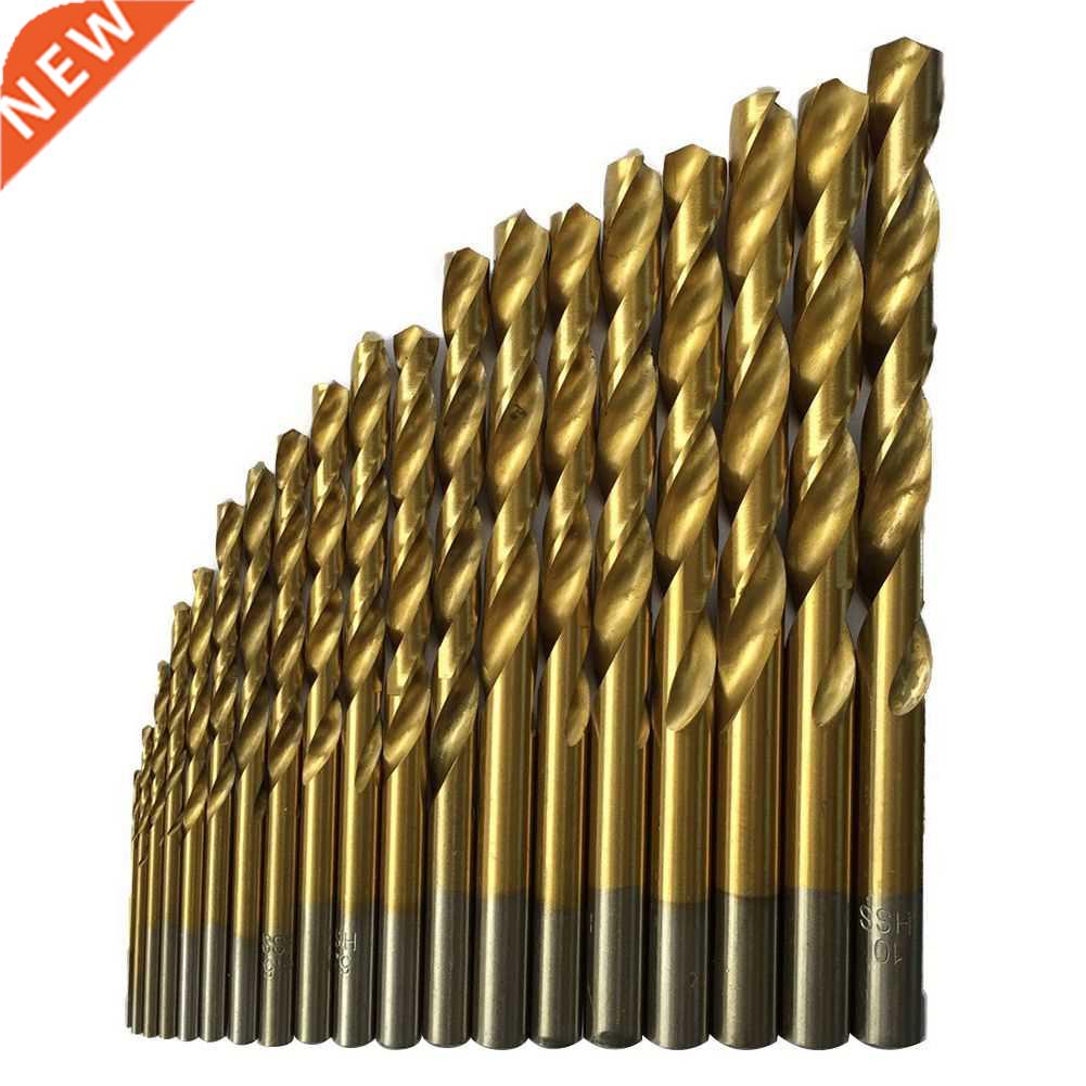 50 Pcs Titanium Coated Speed Steel Drill Bit Set Tool 1/1.5/