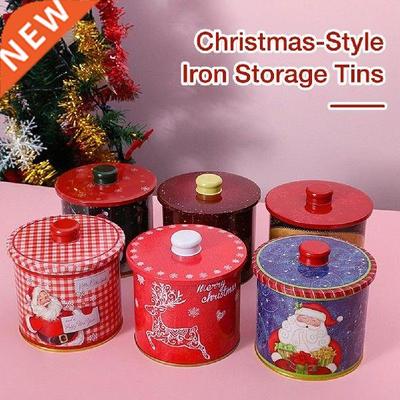 Christmas Candy Gift Box Tinplate Sweet Jar Metal Box With