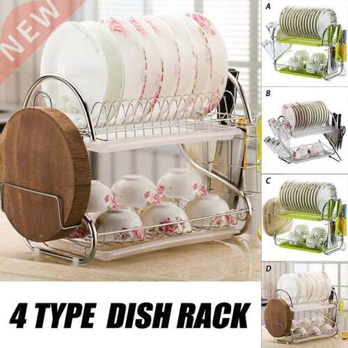 Multifunctional 2 Layer Dish Rack Kitchen Organizer Storage