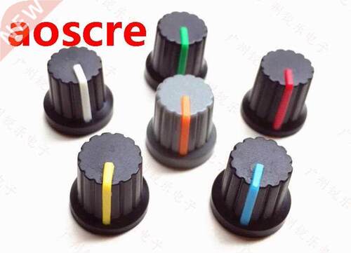 50 x 6mm Shaft Insert Dia Potentiometer Knobs Mini Rotary Ca