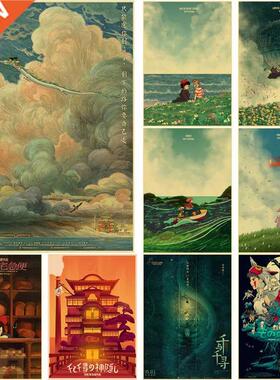 Hayao Miyazaki Anime Posters Spirited Away Kiki	s ver