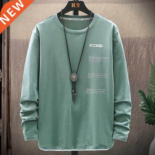 2021 Autumn New Oversized Men T-shirts O-Neck Letter Printed