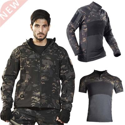 Outdoor Hiking Jacket+Shirts Soft Shell Outwear Windproof Wi