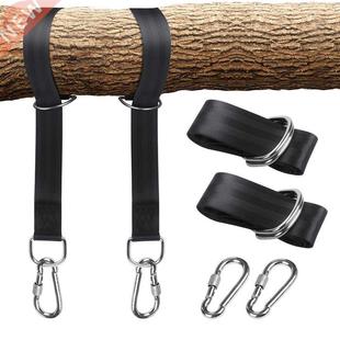 One Pair Tree Swing Hanging Kit Hammock Straps Rope Carabine