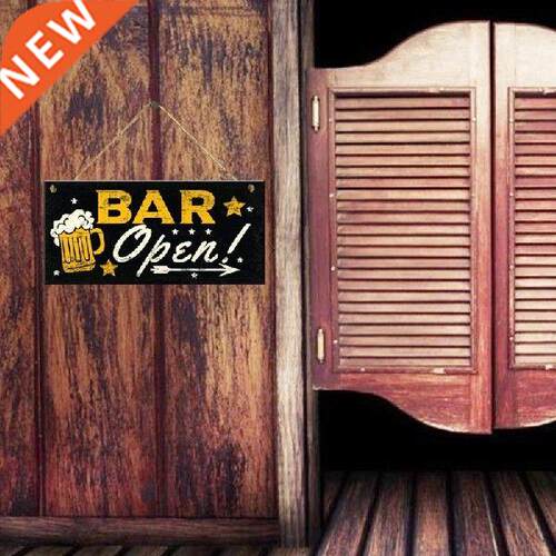 Tanda Kayu Daftar Dekorasi Bar Pintu Depan Kayu Gantungan
