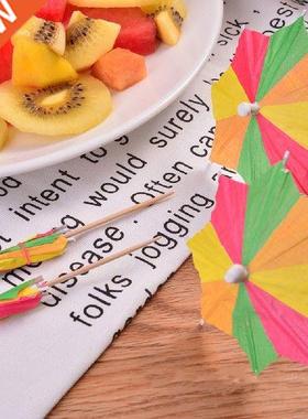 144pcs Drink Fruit Cake Sticks Mini Umbrella Paper Cocktail