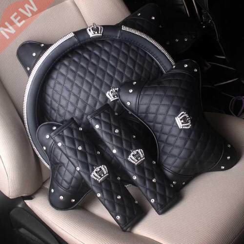 Universal PU Leather Car Steering Wheel ver Bling Rhinestone