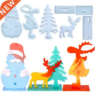 1 Set Christmas Ornaments Epoxy Resin Mold Xmas Elk/Snowman/