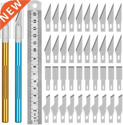 1set Craft Cutting Tools Aluminum Ruler Kit 40pcs Replace Bl
