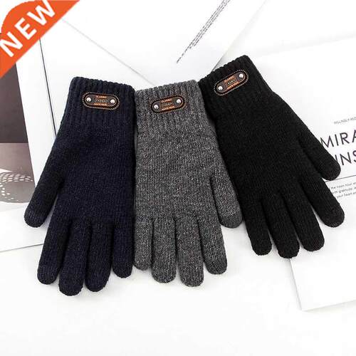 Winter Autumn Men Knitted Gloves Screen High Quality Wool So