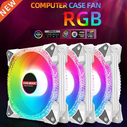 COOLMOON 120mm LED Sync Desktop Computer Case Cooling Fan Hy