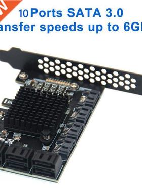SATA PCIE 1X Adapter 2/4/6/10 Ports PCIE X4/X8/X16 to SATA 3