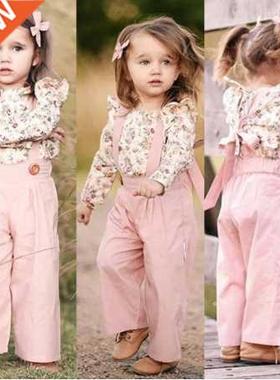 2PCS Toddler Kids Baby Girl Winter Clothes Floral Tops+Pants