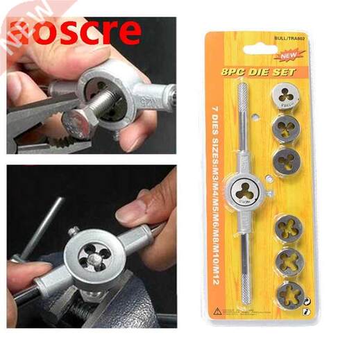 8pcs Metric Adjustable Tap Die Wrench Set M3-M12 Screw Threa