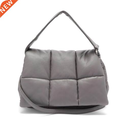 Simple Design Quilted Leather Sling Shoulder Bags Lge Squa