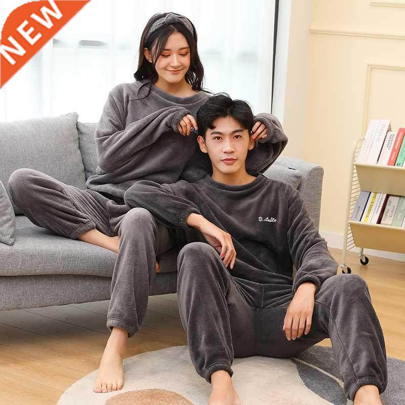 Pajamas For Couples Set Thick Warm Coral Fleece Homewear Win