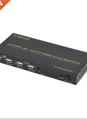 FJGEAR 4 Inputs and 1 Output 4K HDMI KVM Multifunction Switc