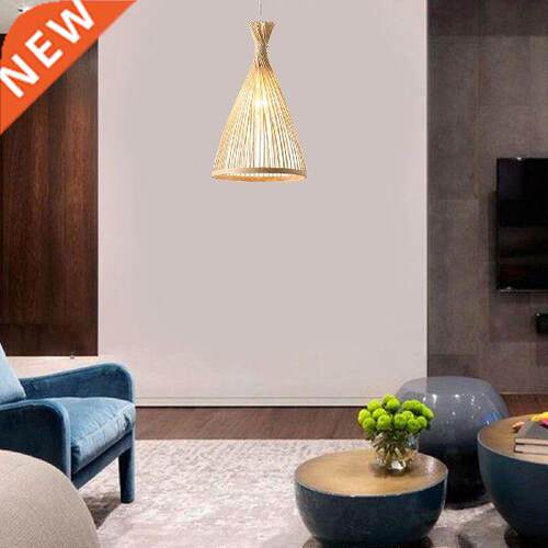 Nordic Pendant Lamp Wooden Pendant Weaving Bamboo Hanging