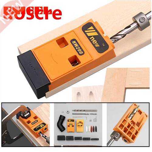Pocket Hole Jig Kit System w/ Screwdriver and Step Drill Bit