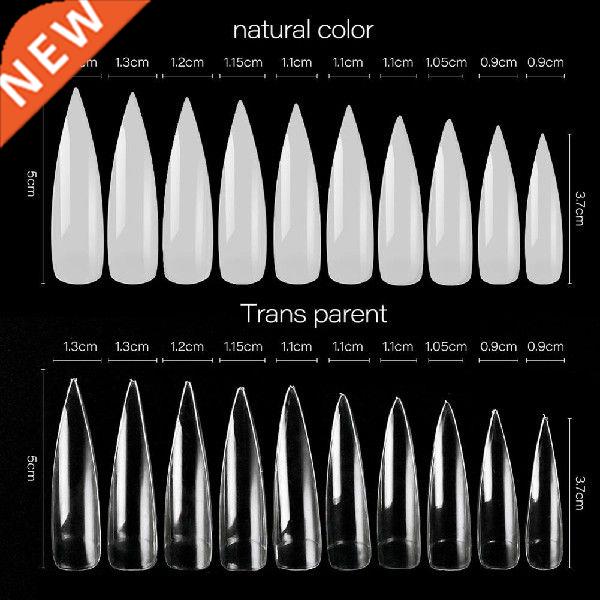 500Pcs Long Pointed False Nail Tips Fingernail Cover Salons