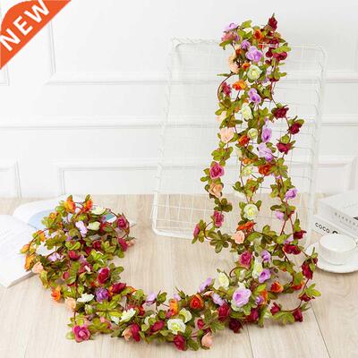 2.2 Meters Rose Artificial Flowers Christmas Garland for Wed