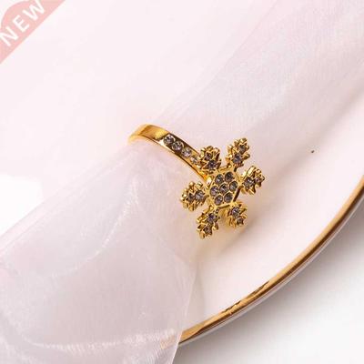 Xmas Snowflake Napkin Buckle Metal Napkin Rings Bar Kitchen