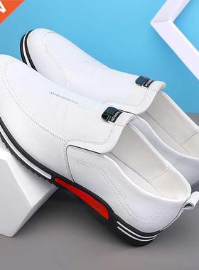 Misalwa Height Growth 5CM/ Flat Leather Men Flats Spring Cas