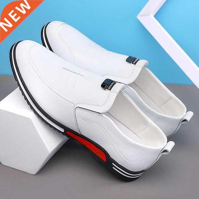 Misalwa Height Growth 5CM/ Flat Leather Men Flats Spring Cas
