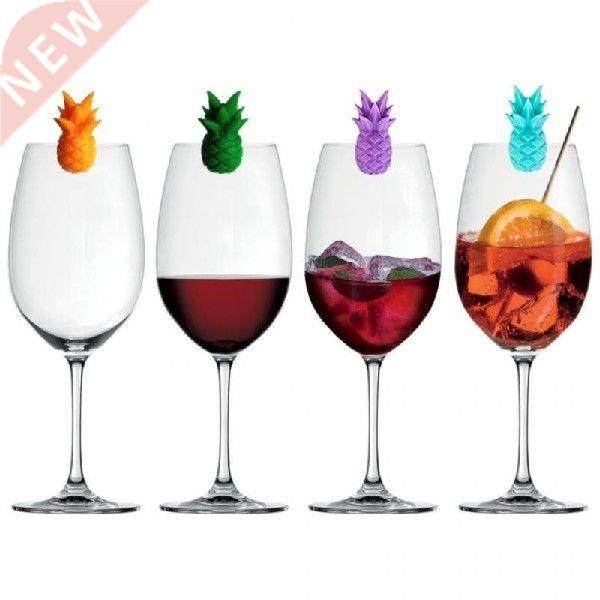 6Pcs/Set Wine Glass Markers Pine Shape Food Grade