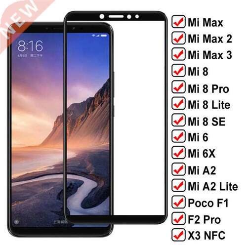 9D Protective Glass For Xiaomi Mi max 2 3 Poco F1 F2 Pro X3