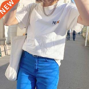 Rowlng Women Fox Prnt Graphc Tees Summer O Neck Short Sle