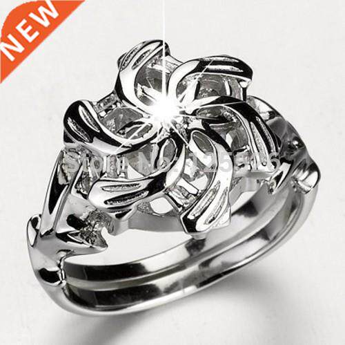 Simple Fashion Jewelry 10kt White Gold Fill Women Wedding En