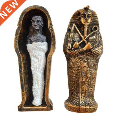 Ancient Egyptian Resin Coffin with Mummy Insert Figurine Egy