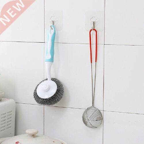 2pcs Transparent Self Adhesive Door Wall Hangers Hooks