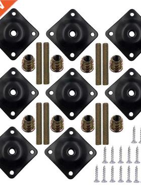 8Sets Flat ounting Plates Furniture Leg Attachent Plates T