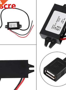 1pc Black 12 V To 5 V Converter Inverter 15W Voltage USB Ada