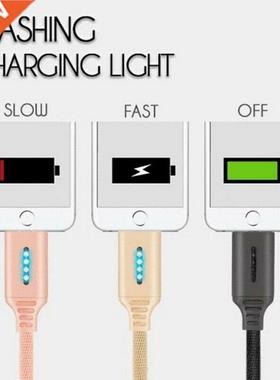 Auto Cut off power LED USB Type C Charger Cable For Android