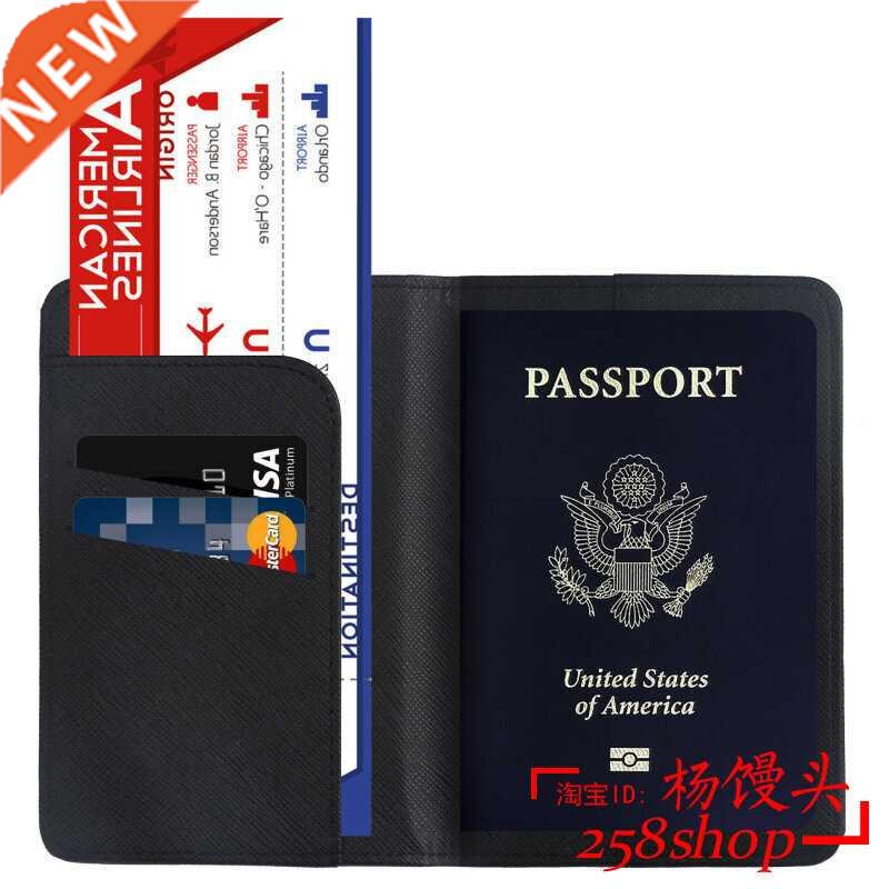 Rfid Blocking Lether Pssport Cover Holder brod Crd Cse