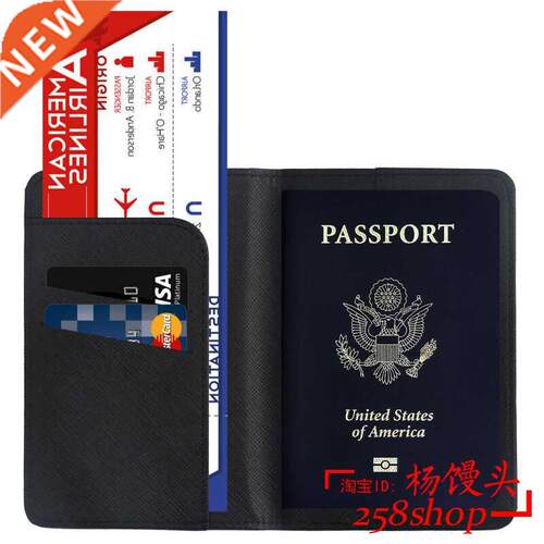 Rfid Blocking Lether Pssport Cover Holder brod Crd Cse