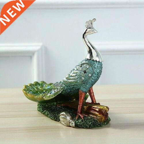 Peacock Ornament Resin Gift atuette Sculpture Figurine
