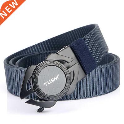 Casual Automatic Buckle Nylon Belt For Men Alloy Buckle Male