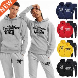 Lover Tracksuit Hoodies Printing QUEEN KING Couple Sweatshir