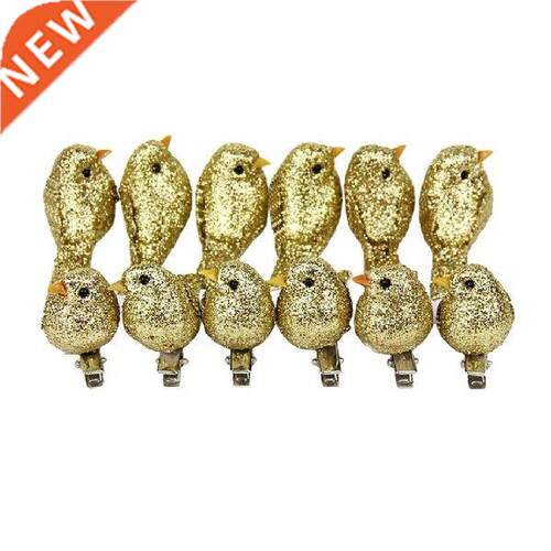 12 Pack Artificial Birds on Clips Feathered Foam Birds for