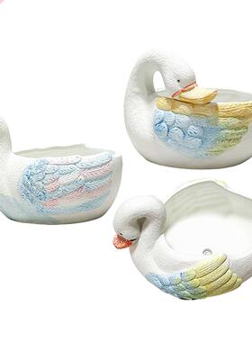 Swan Flower Pot Succulent Ceramic Flower Pot For Desktop