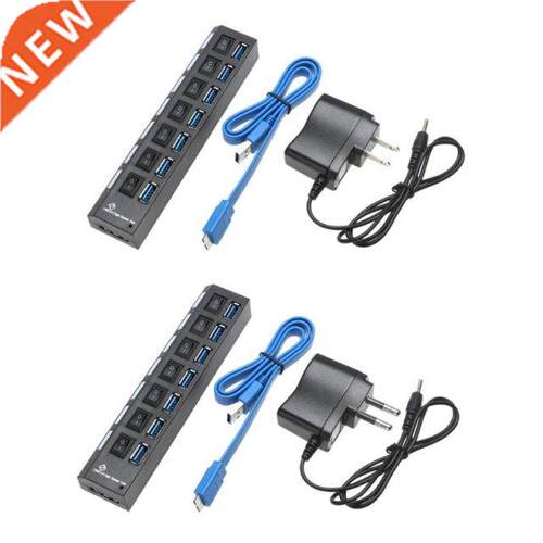 USB 3.0 hub US/EU 7 PORT USB 3.0 HUB High Speed Adapter 5Gbp